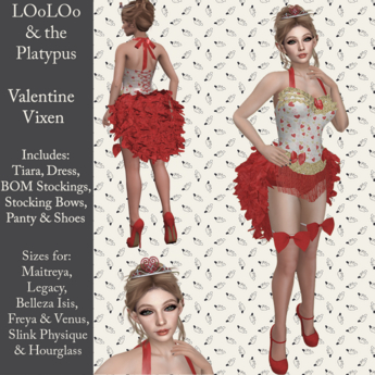 Second Life Marketplace - L&P Valentine Vixen Costume Set